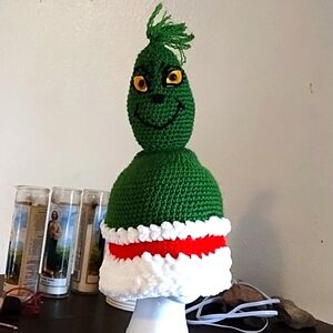 Grinch Hat Adults sz Handmade Crochet Soft stretchy Fun Christmas